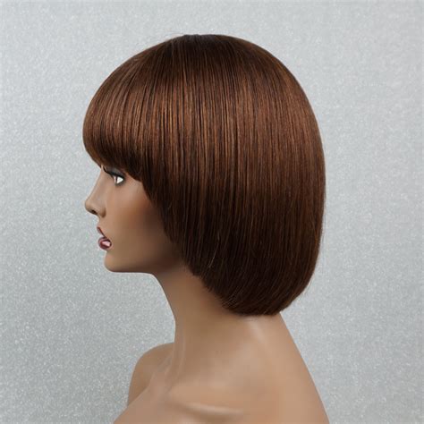 dark bob wig|dark brown wigs with bangs.